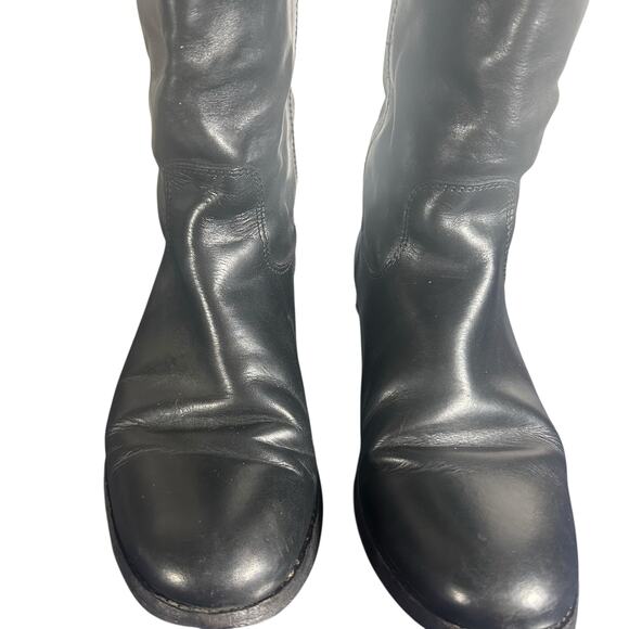 Frye Melissa Button Black Leather Riding Pull-On Boots Size 7 – Minor Wear - Picture 6 of 13